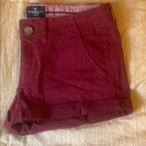 Maroon Raspberry AEO cuffed shortie
